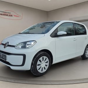 VW up! 1.0, Klima, Tempomat, R.-Kamera, Parksensoren, pure white (weiss)
